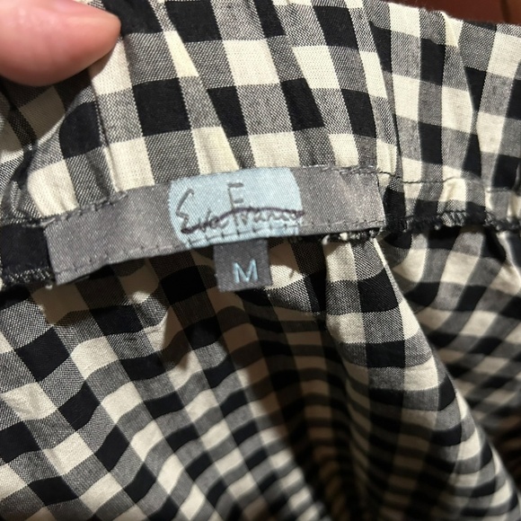 NWOT Eva Franco x Anthropologie Gingham Lace-Up Midi Skirt Black, White Size M - Picture 14 of 16